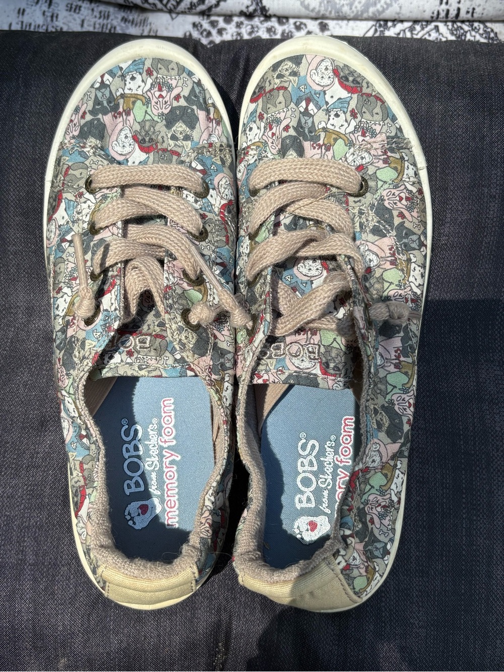 BOBS by Skechers Memory Foam Dog Print Sneakers - Multi